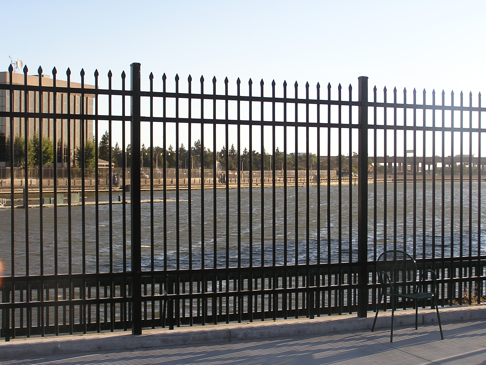 The River through a fence in Stockton